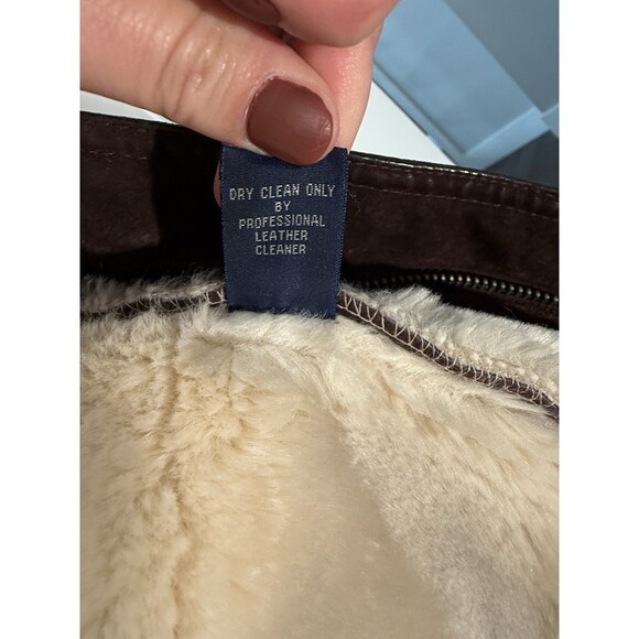 Phat Farm Men's Leather Heavy Shearling Jacket/Coat Men's XL Fur Lining Pockets - Picture 15 of 15